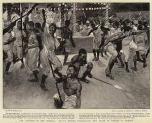 ベルベルでバイラムの饗宴を祝う、スーダンの先住民部隊 作： Frank Craig